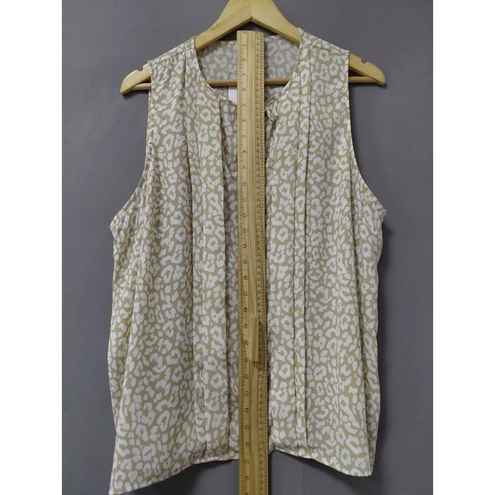 NWT J.CREW Beige Abstract Lightweight Top Women Size XXL